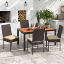 Patio Rattan Dining Chairs Set of 4 with Cushions by LJGDeals