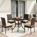Patio Rattan Dining Chairs Set of 4 with Cushions by LJGDeals