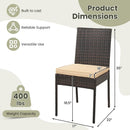 Patio Rattan Dining Chairs Set of 4 with Cushions by LJGDeals