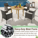 Set of 4 Patio PE Wicker Dining Chairs with Seat Cushions and Armrests-Set of 4 by LJGDeals
