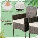 Set of 4 Patio PE Wicker Dining Chairs with Seat Cushions and Armrests-Set of 4 by LJGDeals