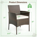 Set of 4 Patio PE Wicker Dining Chairs with Seat Cushions and Armrests-Set of 4 by LJGDeals