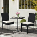Set of 4 Patio Rattan Wicker Dining Chairs Set with Soft Cushions-Black by LJGDeals