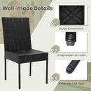 Set of 4 Patio Rattan Wicker Dining Chairs Set with Soft Cushions-Black