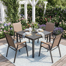 Stackable Patio Dining Chairs Set of 4 with High Backs by LJGDeals