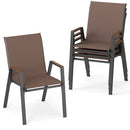 Stackable Patio Dining Chairs Set of 4 with High Backs by LJGDeals
