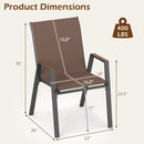 Stackable Patio Dining Chairs Set of 4 with High Backs by LJGDeals