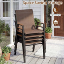 Stackable Patio Dining Chairs Set of 4 with High Backs by LJGDeals