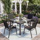 Stackable Patio Dining Chairs Set of 4 with High Backs by LJGDeals