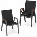 Stackable Patio Dining Chairs Set of 4 with High Backs by LJGDeals