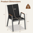 Stackable Patio Dining Chairs Set of 4 with High Backs by LJGDeals