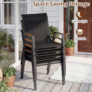 Stackable Patio Dining Chairs Set of 4 with High Backs by LJGDeals