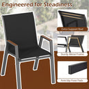 Stackable Patio Dining Chairs Set of 4 with High Backs by LJGDeals