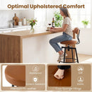 Set of 4 Swivel Barstools Faux Leather with Upholstered Seat and Back by LJGDeals