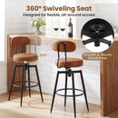 Set of 4 Swivel Barstools Faux Leather with Upholstered Seat and Back by LJGDeals