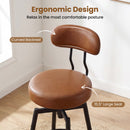 Set of 4 Swivel Barstools Faux Leather with Upholstered Seat and Back by LJGDeals