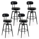 Set of 4 Swivel Barstools Faux Leather with Upholstered Seat and Back by DirectDeals