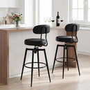 Set of 4 Swivel Barstools Faux Leather with Upholstered Seat and Back by LJGDeals