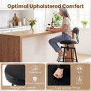 Set of 4 Swivel Barstools Faux Leather with Upholstered Seat and Back by LJGDeals