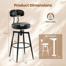 Set of 4 Swivel Barstools Faux Leather with Upholstered Seat and Back by LJGDeals