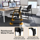 Set of 4 Upholstered Waiting Room Chair with Armrest and Ergonomic Backrest-Black by LJGDeals