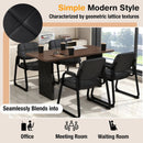 Set of 4 Upholstered Waiting Room Chair with Armrest and Ergonomic Backrest-Black by LJGDeals