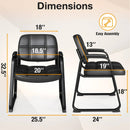 Set of 4 Upholstered Waiting Room Chair with Armrest and Ergonomic Backrest-Black by LJGDeals