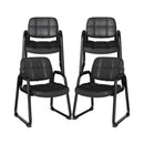 Set of 4 Upholstered Waiting Room Chair with Armrest and Ergonomic Backrest-Black by LJGDeals