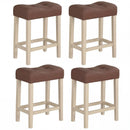 Set of 4 Upholstered Counter Height Bar Stool with Curved Saddle-Seat by LJGDeals
