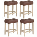 Set of 4 Upholstered Counter Height Bar Stool with Curved Saddle-Seat-Gray by DirectDeals