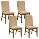 Set of 4 Upholstered Dining Chairs with Solid Rubber Wood Legs by DirectDeals