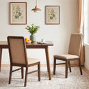 Set of 4 Upholstered Dining Chairs with Solid Rubber Wood Legs by DirectDeals