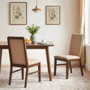 Set of 4 Upholstered Dining Chairs with Solid Rubber Wood Legs by LJGDeals