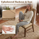 Set of 4 Upholstered Dining Chairs with Solid Rubber Wood Legs by DirectDeals