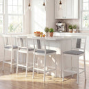 Set of 4 Upholstered Barstool 29.5 Inch Bar Height with Solid Rubber Wood Frame by LJGDeals