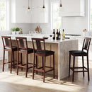 Set of 4 Upholstered Barstool 29.5 Inch Bar Height with Solid Rubber Wood Frame by LJGDeals