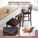 Set of 4 Upholstered Barstool 29.5 Inch Bar Height with Solid Rubber Wood Frame by LJGDeals