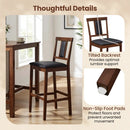 Set of 4 Upholstered Barstool 29.5 Inch Bar Height with Solid Rubber Wood Frame by LJGDeals