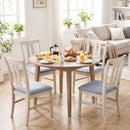 Set of 4 Wooden Upholstered Dining Chairs with High Curved Back by DirectDeals