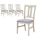 Set of 4 Wooden Upholstered Dining Chairs with High Curved Back by DirectDeals
