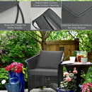 Deep Seat Chair Cushion Set of 6 with Rope Ties - Gray by DirectDeals