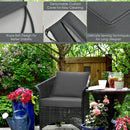 Deep Seat Chair Cushion Set of 6 with Rope Ties - Gray by LJGDeals