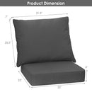Deep Seat Chair Cushion Set of 6 with Rope Ties - Gray by DirectDeals