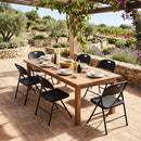 Foldable Plastic Dining Chairs Set of 6 with Ergonomic Backrest by LJGDeals