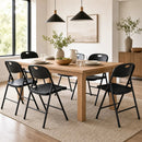 Foldable Plastic Dining Chairs Set of 6 with Ergonomic Backrest by DirectDeals
