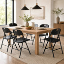 Foldable Plastic Dining Chairs Set of 6 with Ergonomic Backrest by LJGDeals