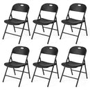 Foldable Plastic Dining Chairs Set of 6 with Ergonomic Backrest by LJGDeals