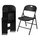 Foldable Plastic Dining Chairs Set of 6 with Ergonomic Backrest by DirectDeals