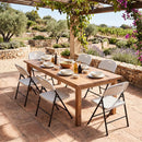 Foldable Plastic Dining Chairs Set of 6 with Ergonomic Backrest by DirectDeals