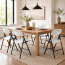 Foldable Plastic Dining Chairs Set of 6 with Ergonomic Backrest by LJGDeals